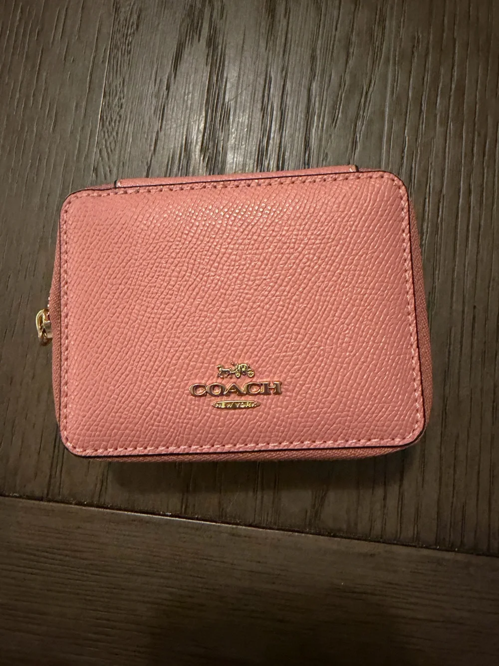 Coach Bubblegum Pink Saffiano Zip pill Case - excellent condition!